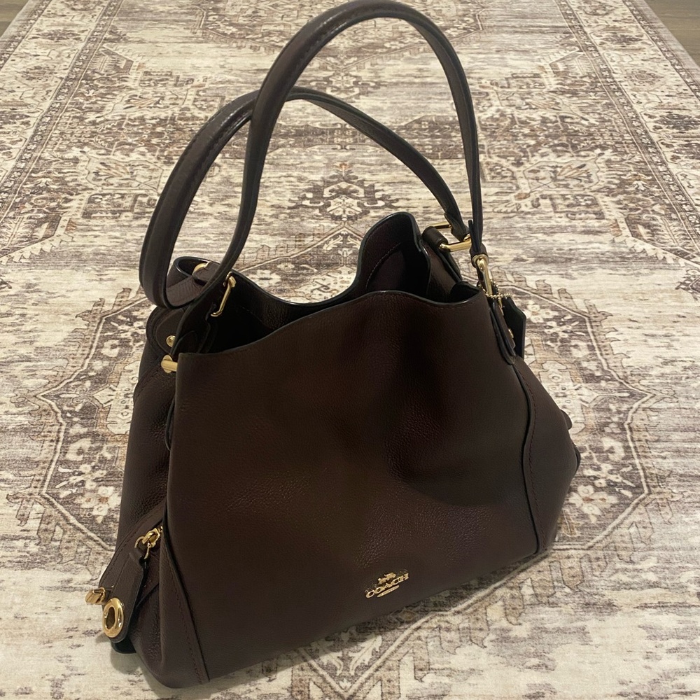 Women’s Coach Edie Brown Leather Shoulder Bag 31